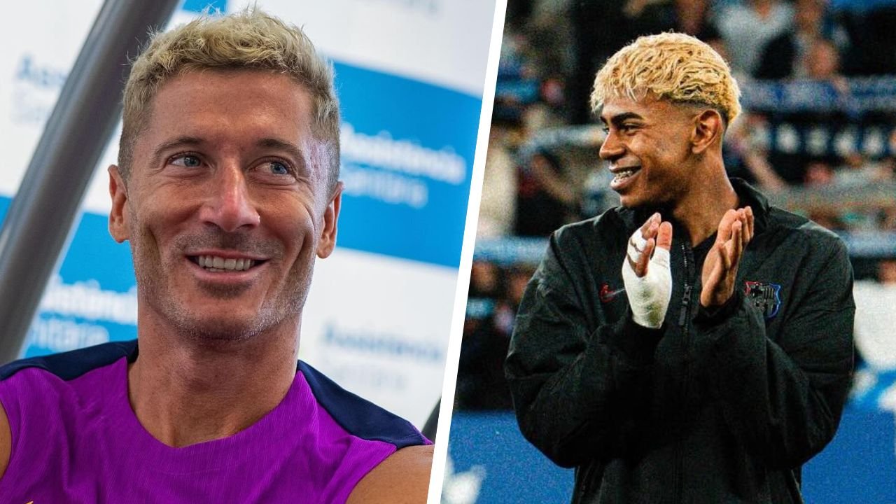Robert Lewandowski pochwalił się nowymi zdjęciami w blond fryzurce. "Próbuje naśladować Yamala" - żartują internauci [porównujemy]