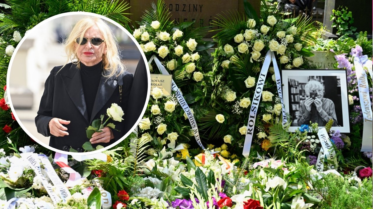 Pogrzeb Tadeusza Rolke. Artystę pożegnała m.in. pogrążona w żałobie Monika Olejnik, która wyróżniała się z tłumu