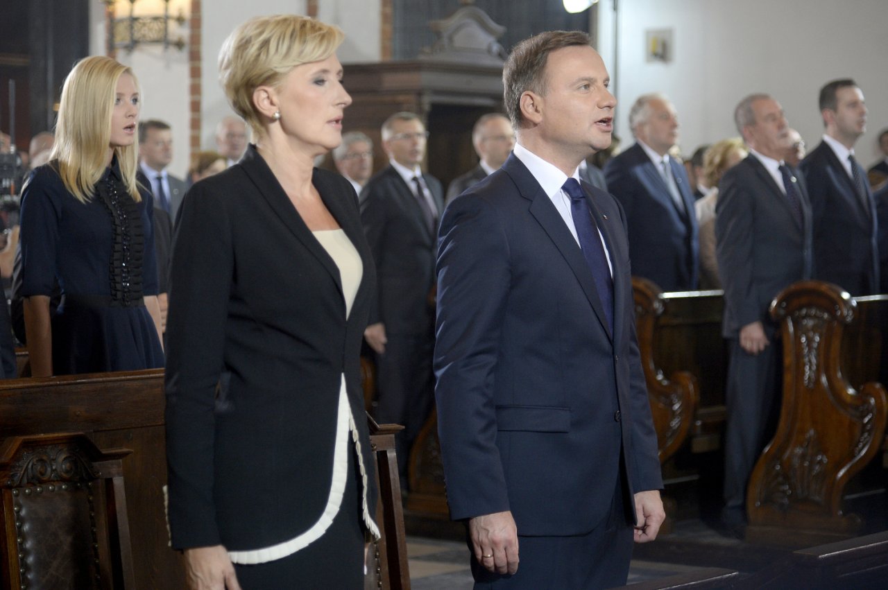 Agata Duda i Andrzej Duda na zaprzysiężeniu prezydenta w 2015 roku