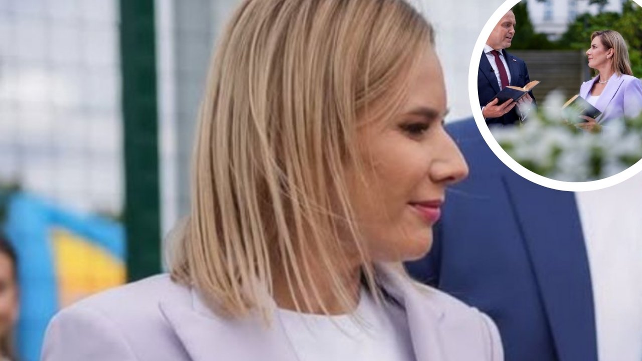 Marta Nawrocka to królowa recyklingu. Znów postawiła na ten sam garniak, a zachwytom nie było końca