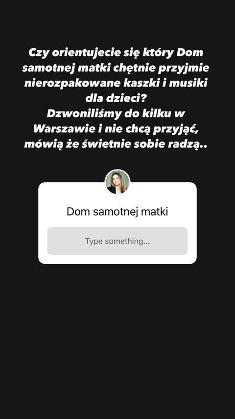Wpis Sandry Kubickiej o próbie przekazania darów do domu samotnej matki