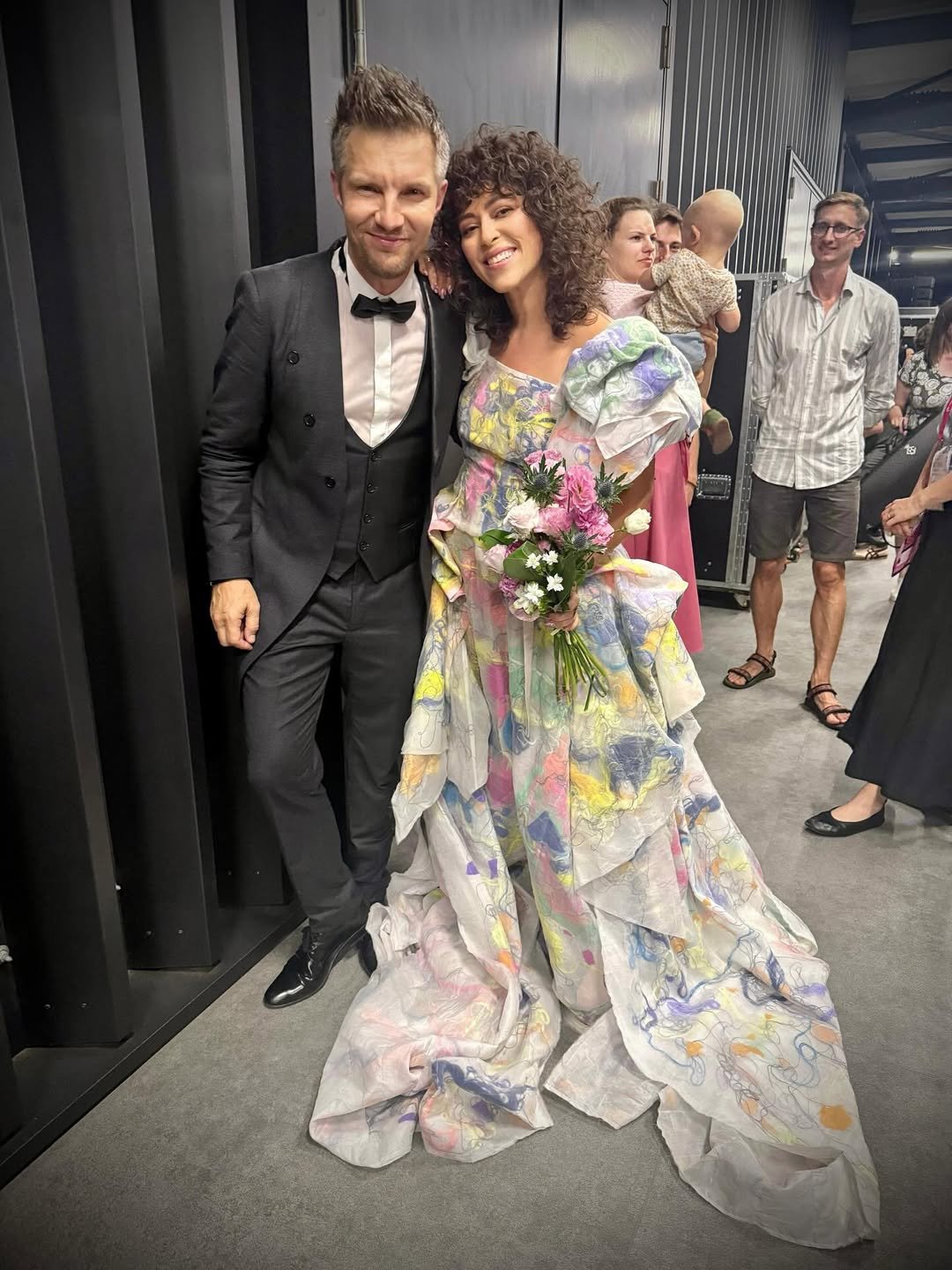 Natalia Kukulska w sukni z Adamem Sztabą