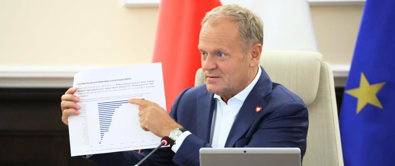 Donald Tusk prezentuje raport OECD o PKB