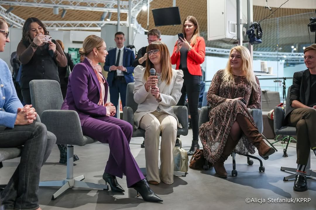 Marta Nawrocka na spotkaniu przedsiębiorczych mam w Kilecach