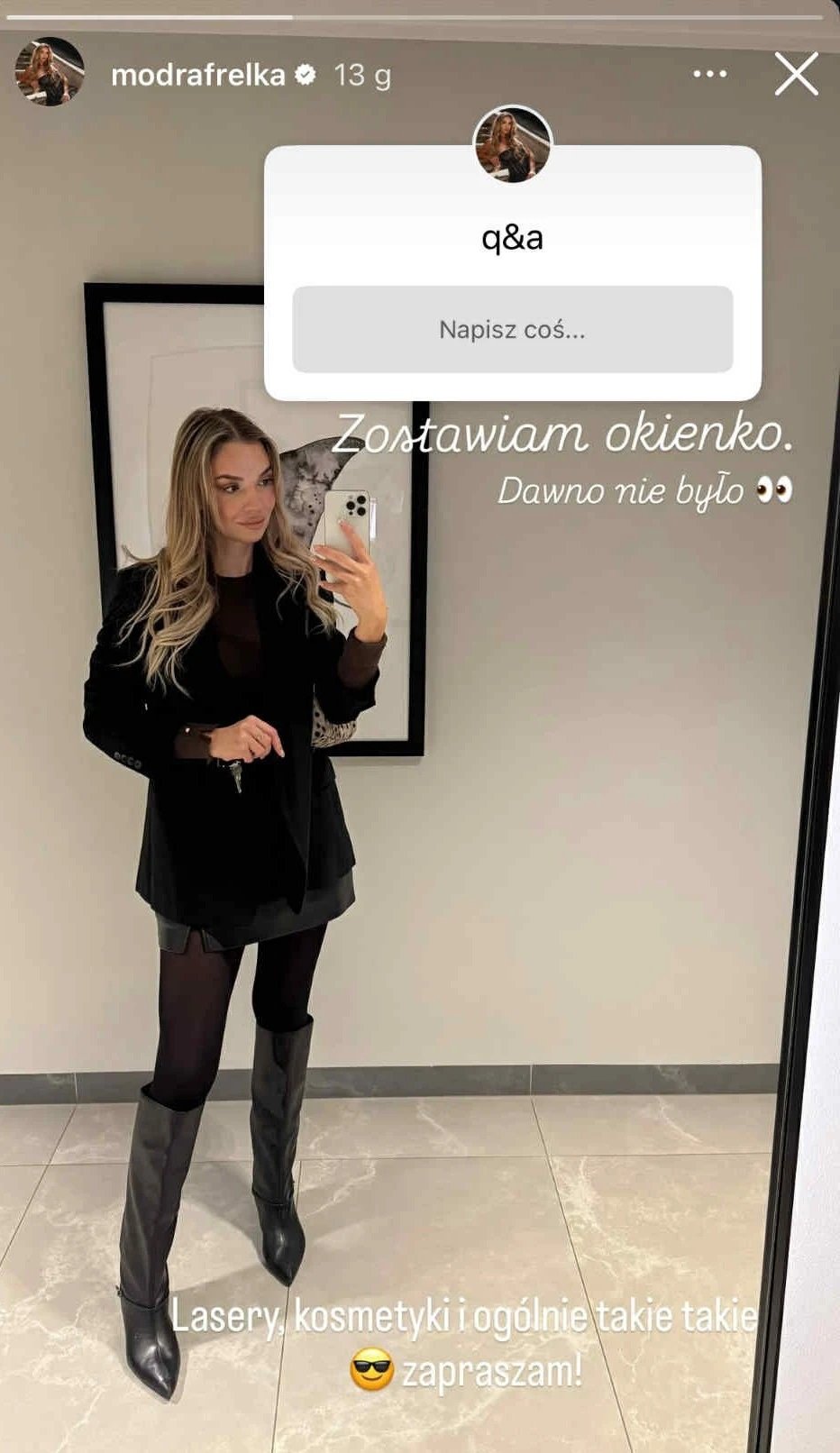 Oliwia Ciesiółka w czarnej sukience