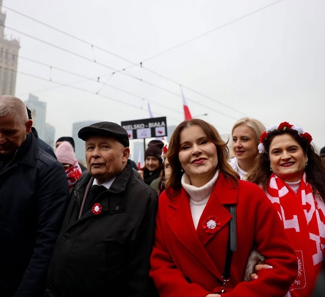 anna krupka, jarosław kaczyński - zbliżenie na twarze
