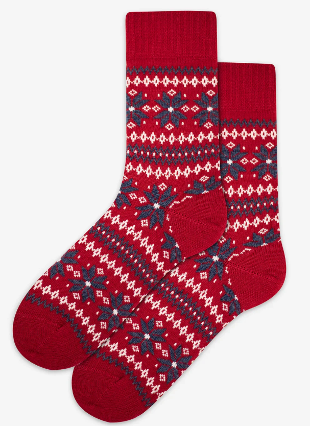 Czerwone skarpetki Gatta ze świątecznym wzorem