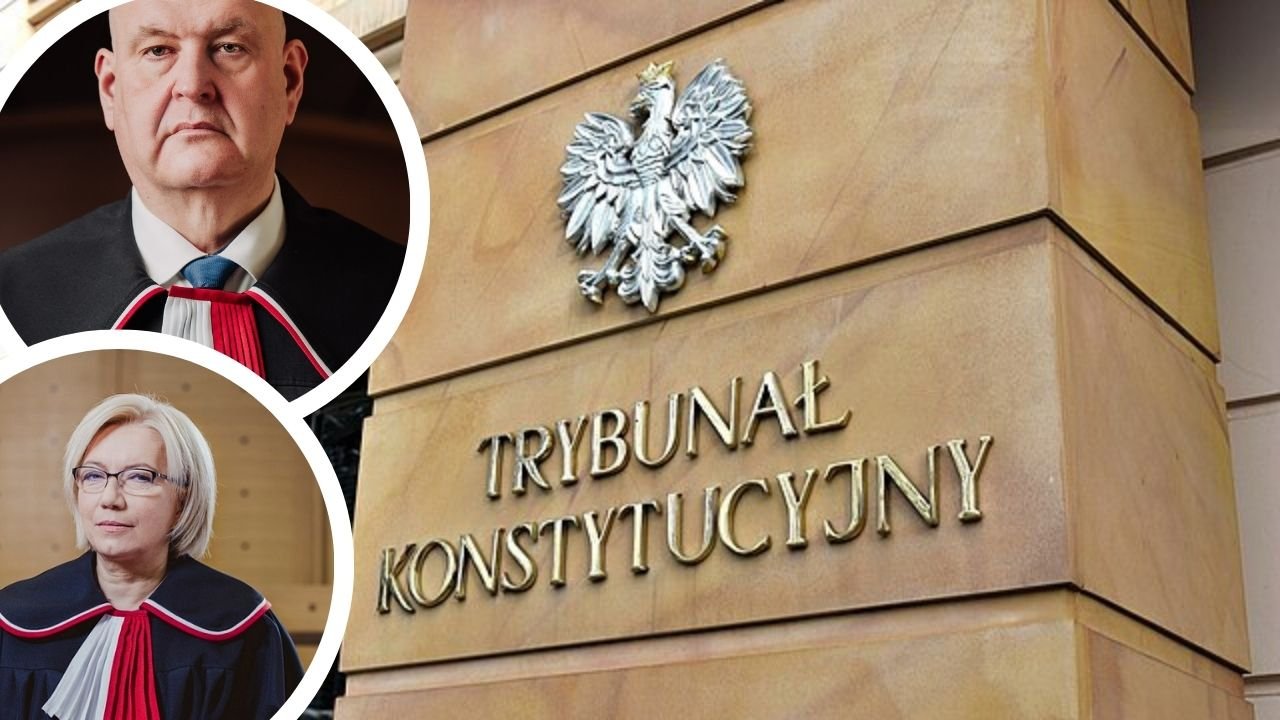 Julia Przyłębska; Bogdan Święczkowski; Wejście do trybunału konstytucyjnego