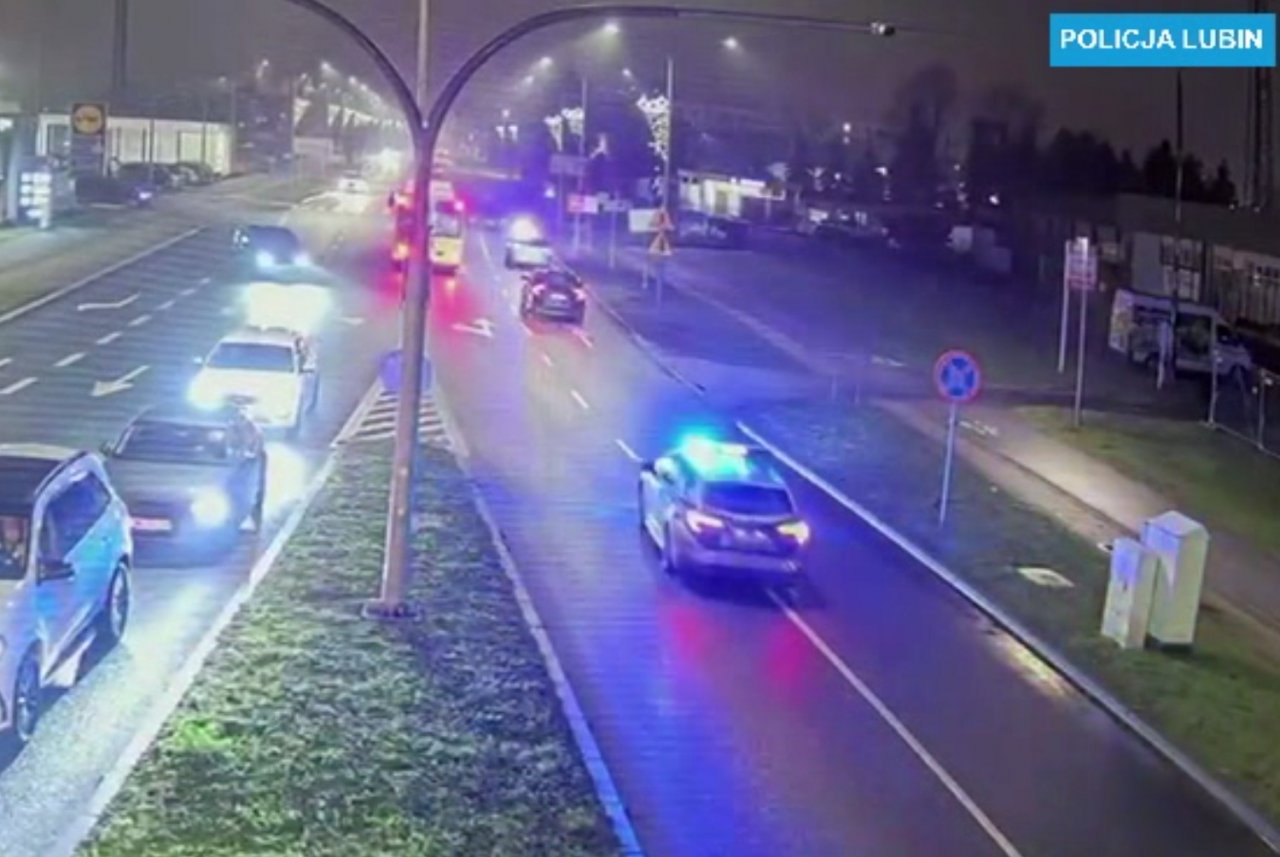 Lubin eskorta policji