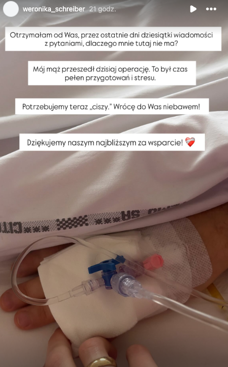 Weronika Schreiber i Łukasz Schrieber w szpitalu