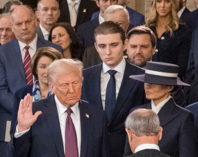 ZAprzysiężenie Donalda Trumpa - Barron i Melania Trump