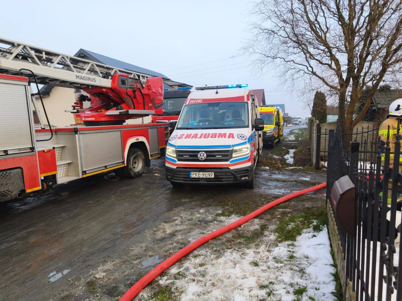 Pogotowie i straż pożarna pod Kępnem
