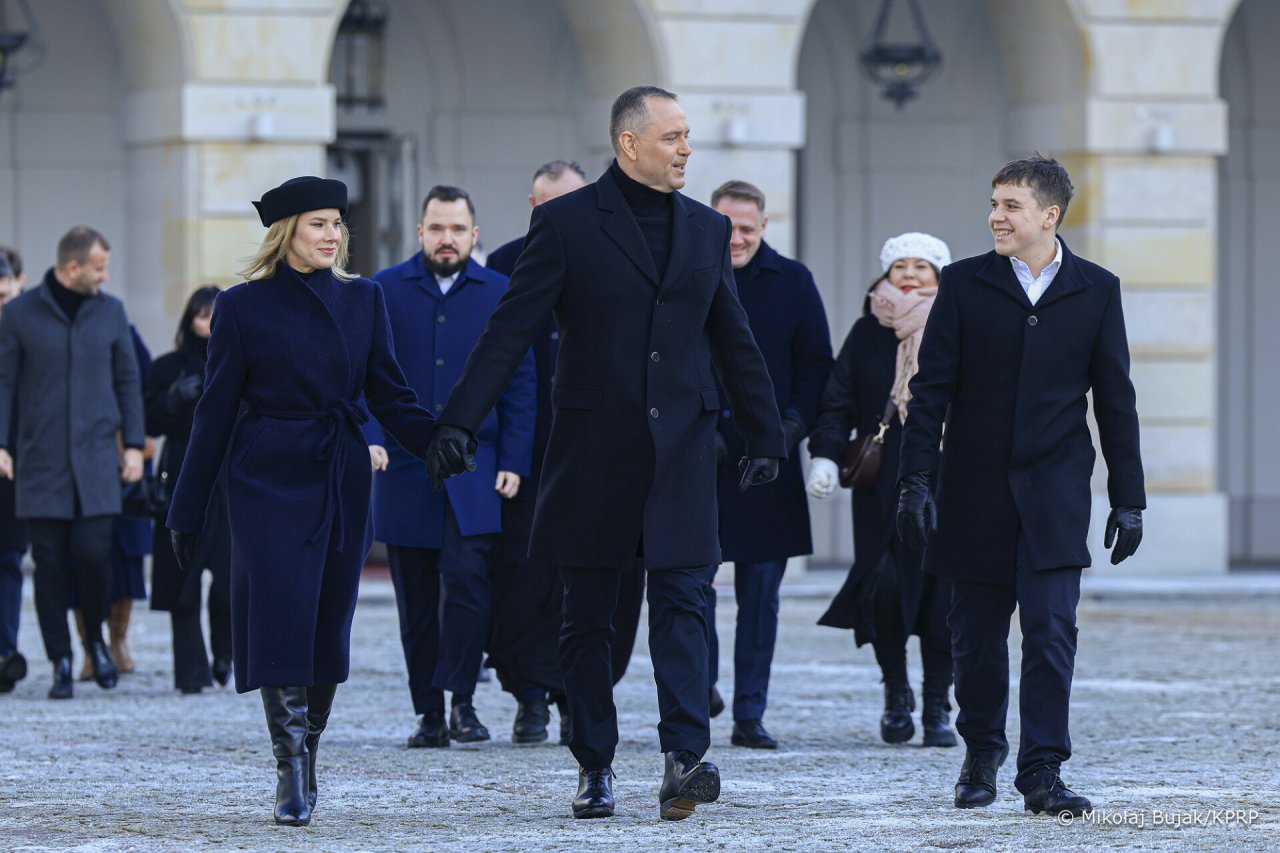 Marta i Karol Nawroccy na orszaku trzech króli