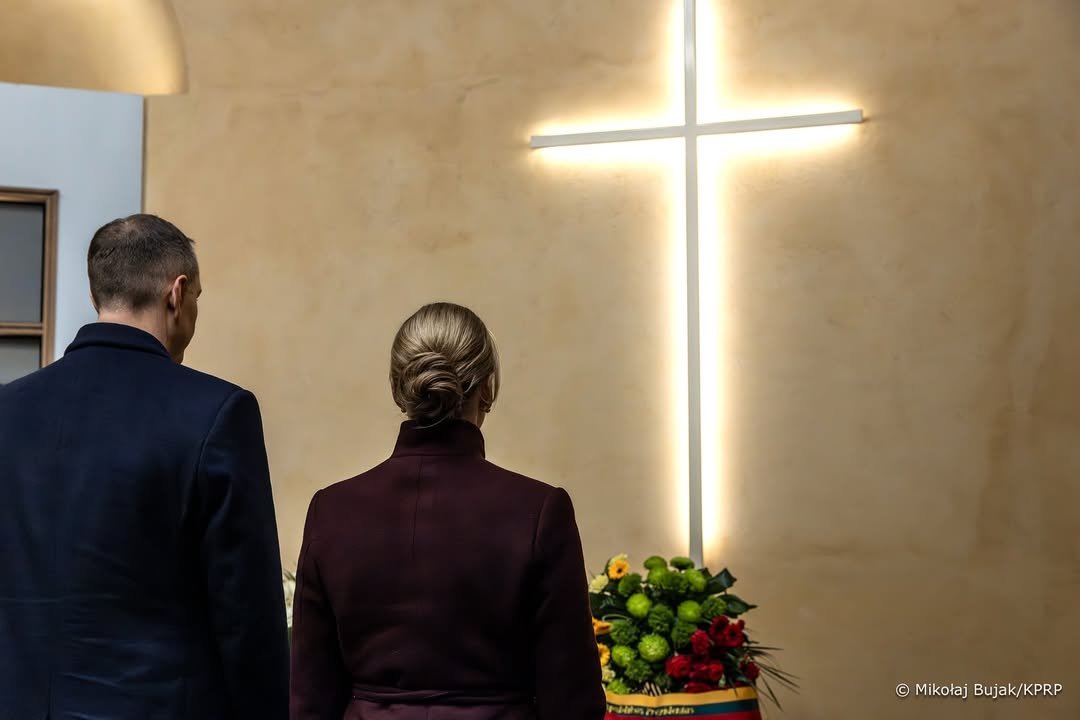 Marta Nawrocka w czasie wizyty w wilnie