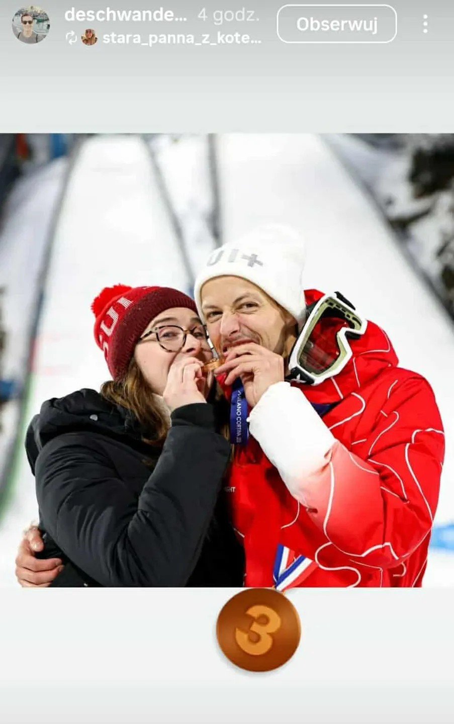gregor deschwanden i maria grzywa z brązowym medalem w skokach narciarskich igrzysk olimpijskich