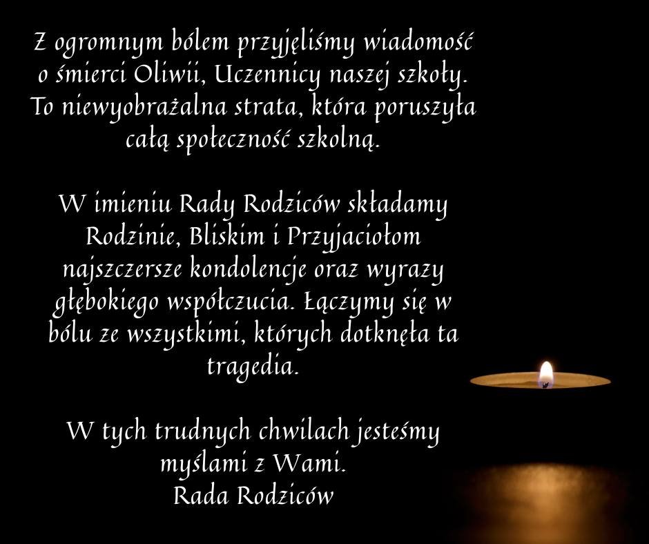 Wpis dotyczący śmierci 13-letniej uczennicy Szkoły Podstawowej im. Jana Pawła II w Łazach