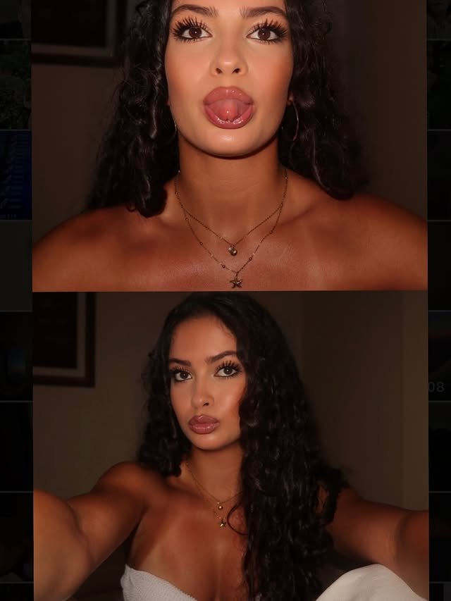 Zosia Cieszyńska w mocnym makijażu stroi miny na selfie