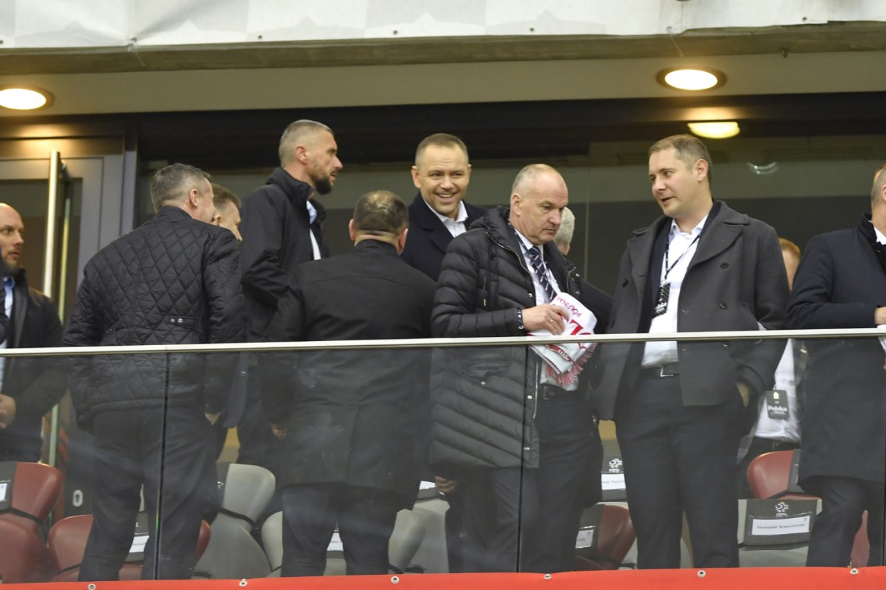 Karol Nawrocki na meczu reprezencji