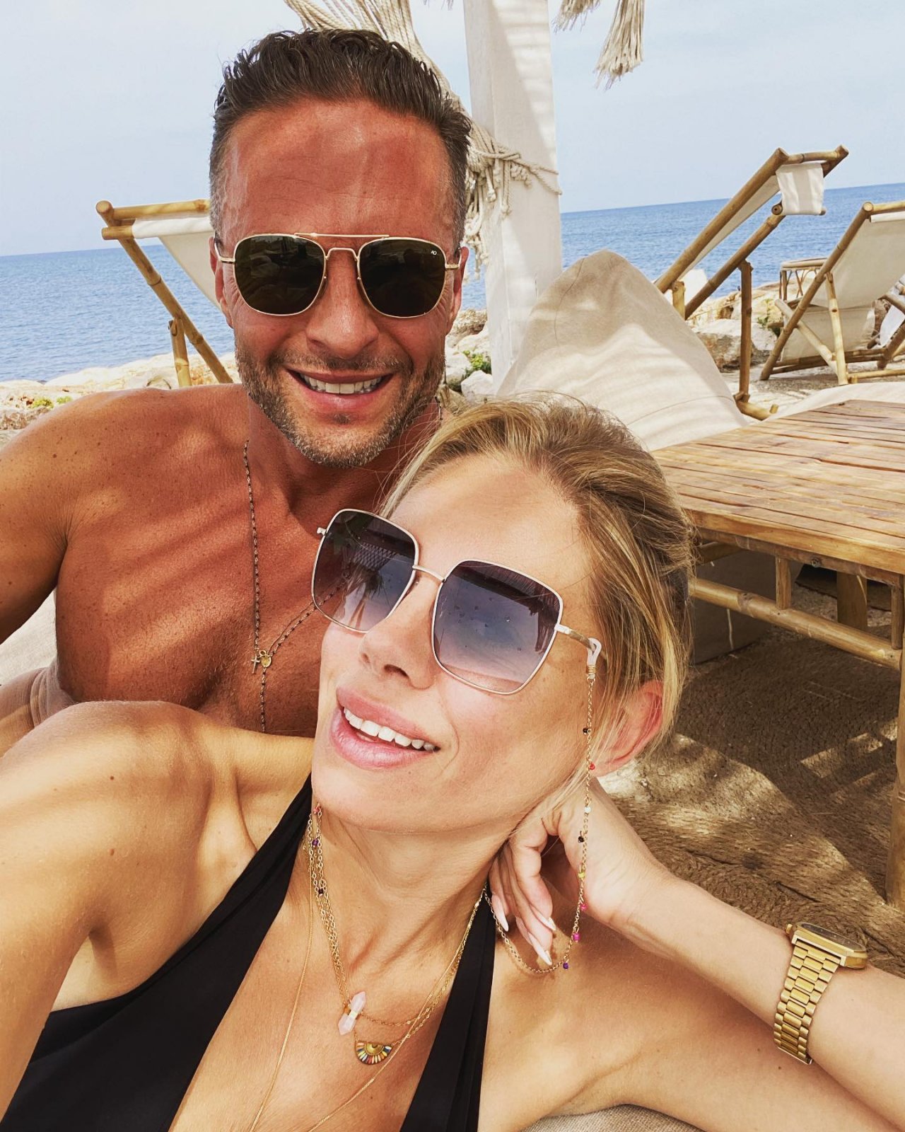 Magda Modra i Marek Krupski na plaży