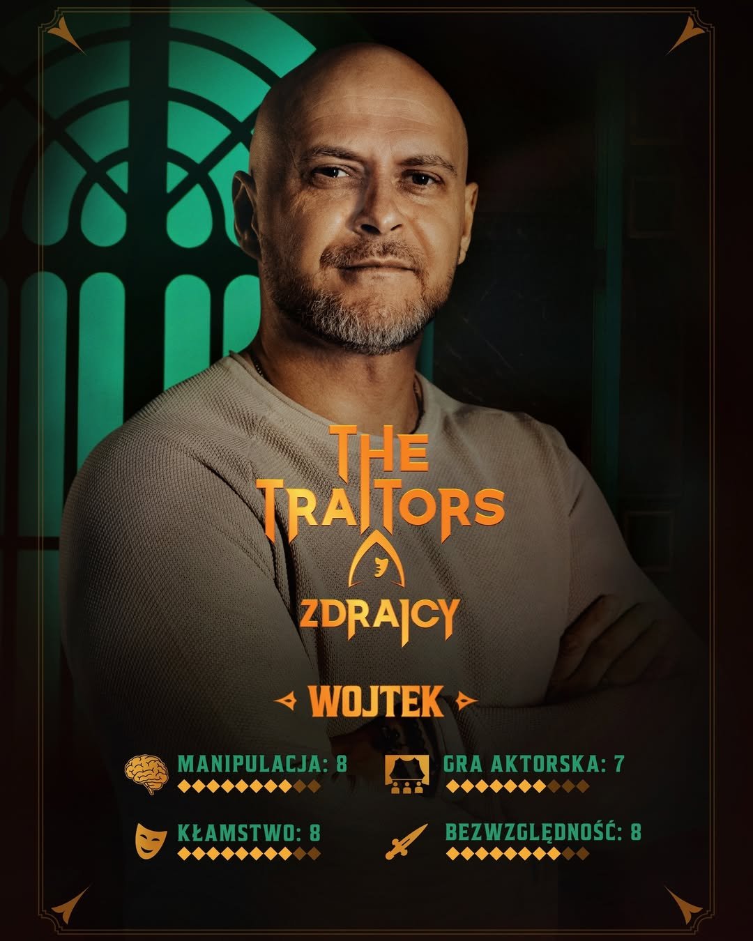 wojtek ze zdrajców zbliżenie na twarz