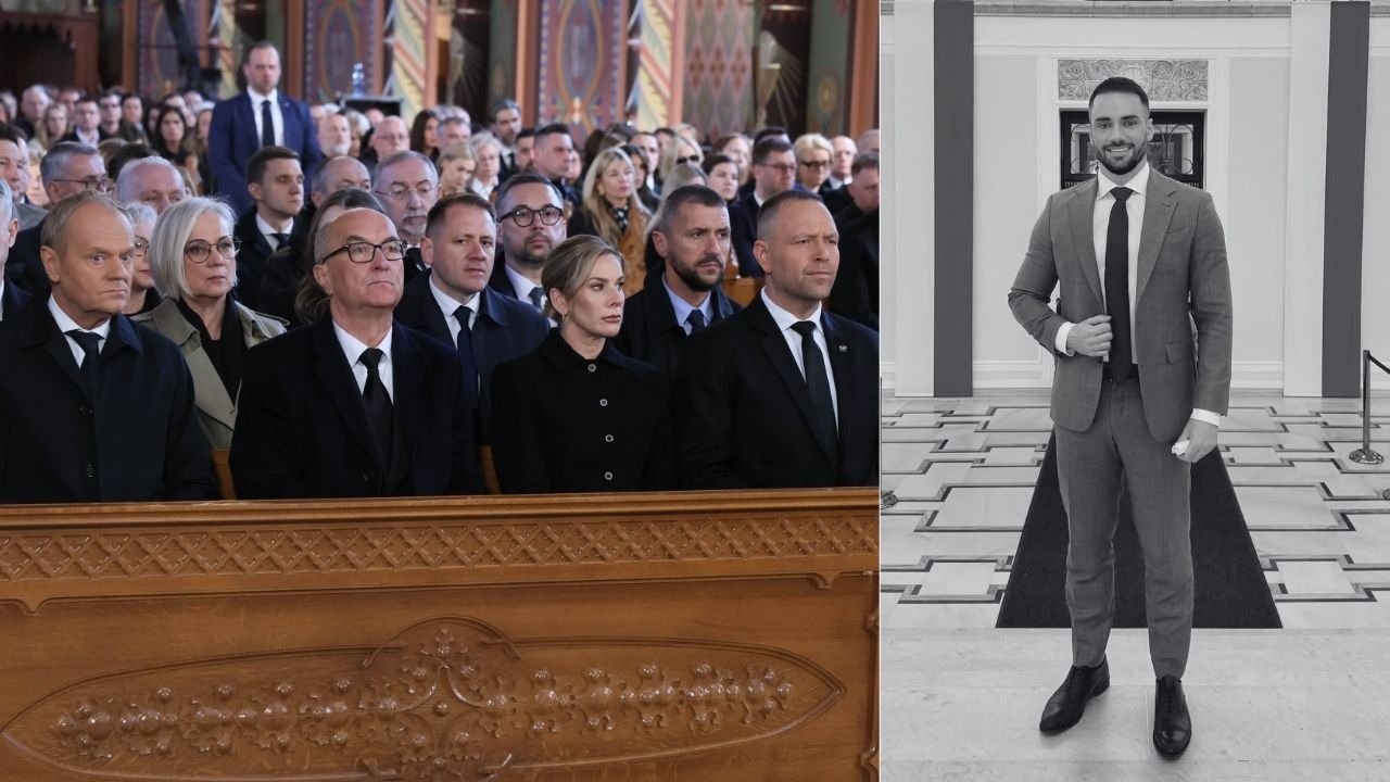 Niewiarygodne sceny na pogrzebie Łukasza Litewki. Tusk i Nawrocki zrobili to na oczach wszystkich [wideo]