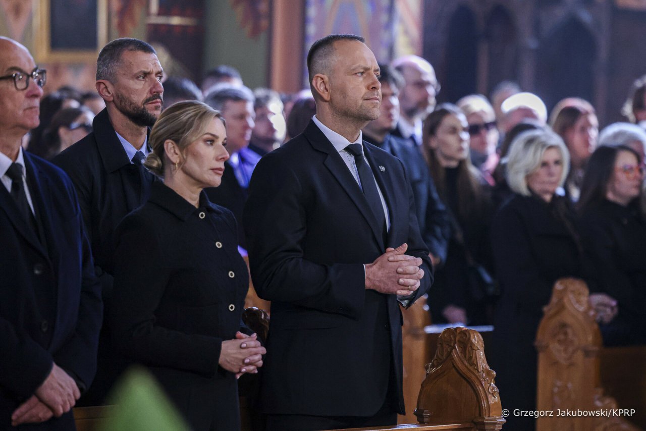 marta i karol nawroccy na pogrzebie łukasza litewki