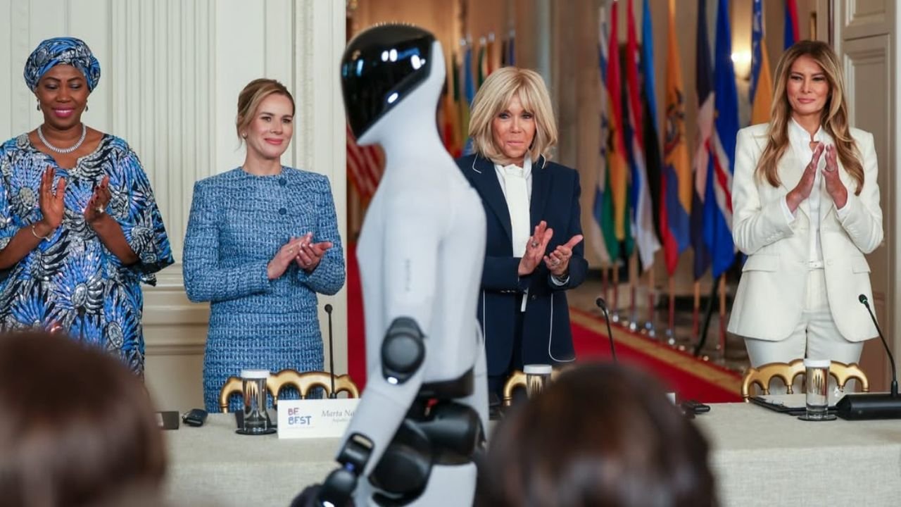 marta nawrocka brigitte macron melania trump robot ai, wizyta usa 03.2026