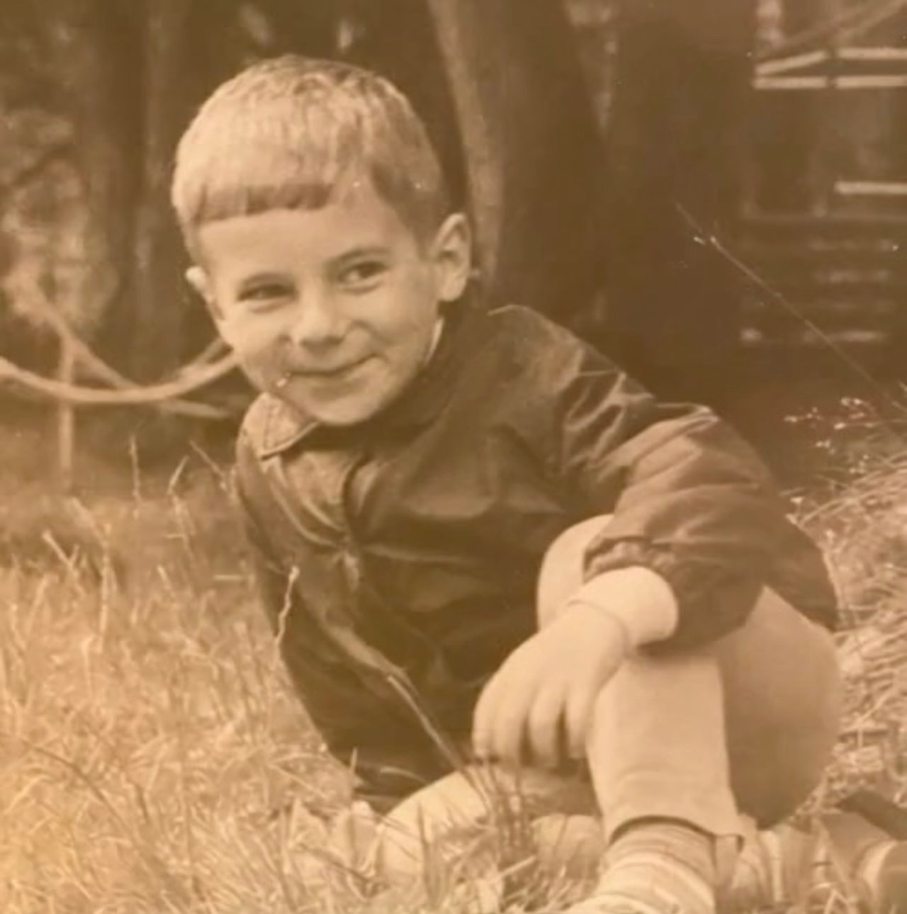 Piotr Gąsowski na zdjęciu z dzieciństwa