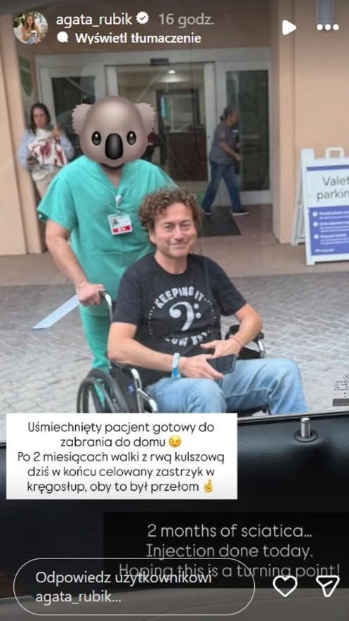 Piotr Rubik na wózku inwalidzkim