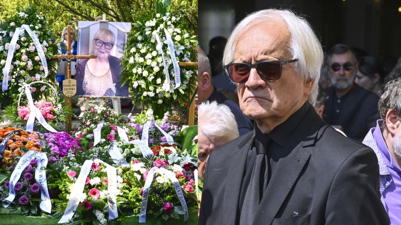 Andrzej Seweryn kompletnie zdruzgotany na pogrzebie Stanisławy Celińskiej. Jego gest odbiera mowę [wideo]