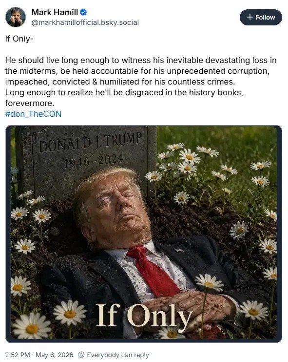 grafika ai autorska marka hamilla z nagrobkiem donalda trumpa