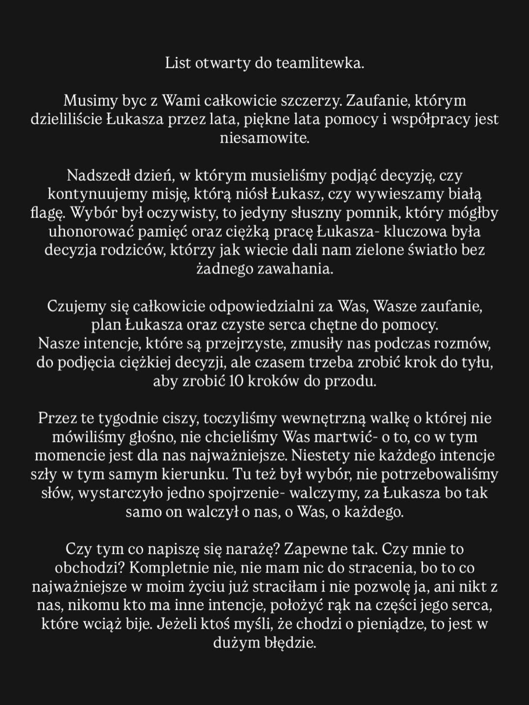 oświadczenie Natalii Bacławskiej