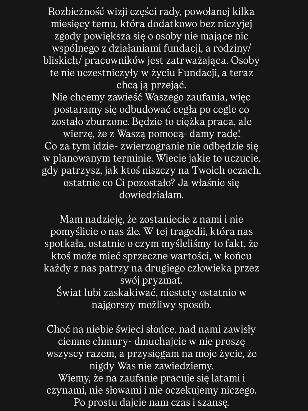 oświadczenie Natalii Bacławskiej