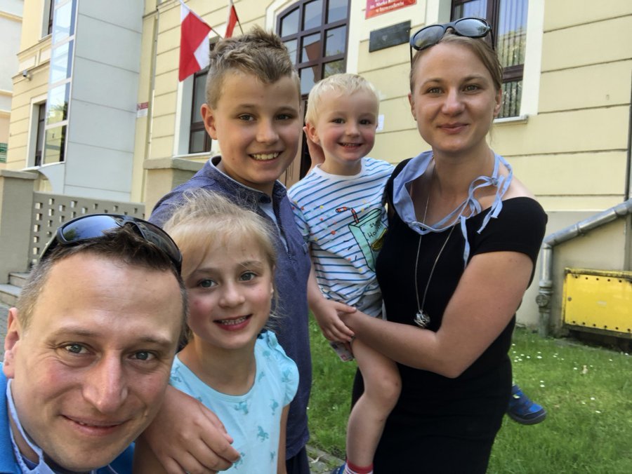 Dorota i Krzysztof Brejzowie z dziećmi, 2020 rok