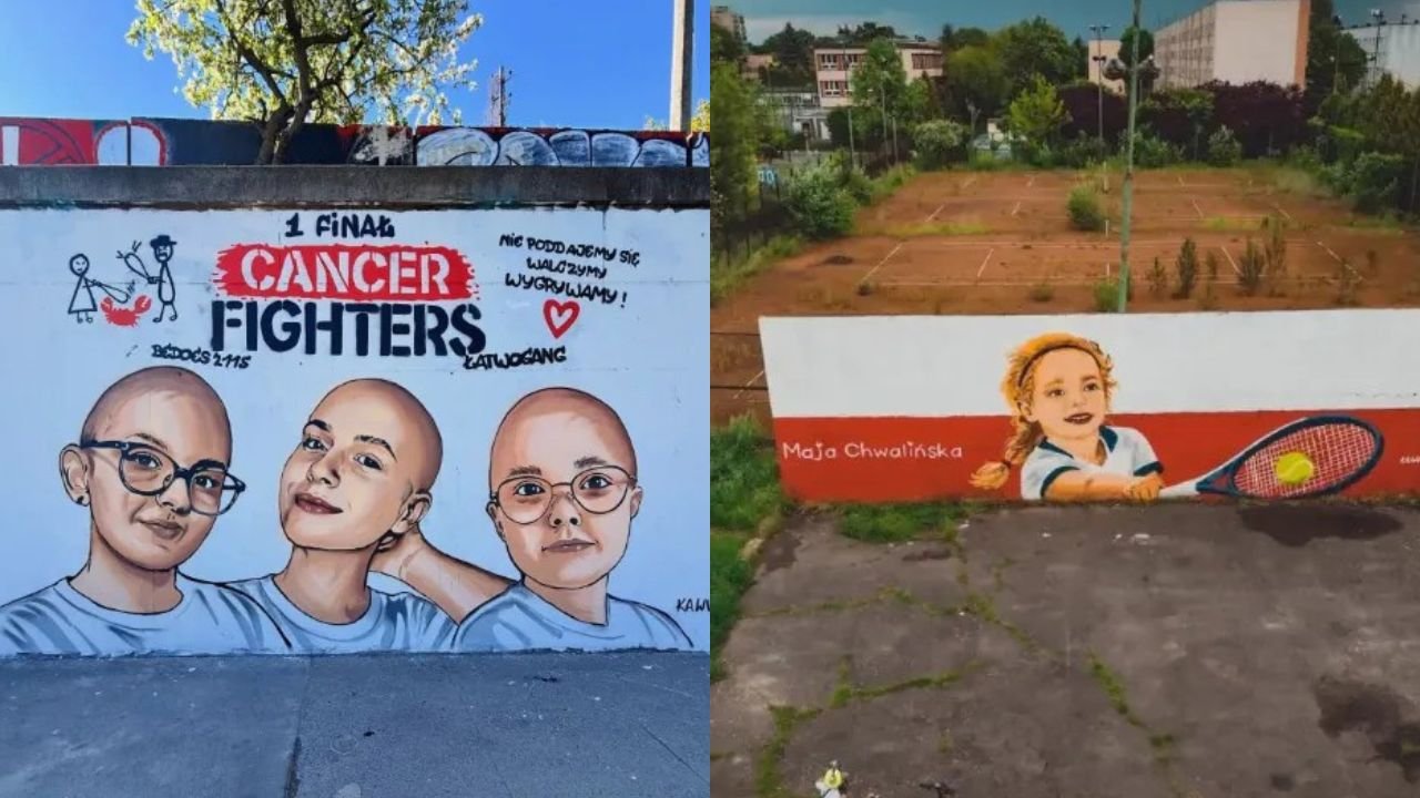 "Polski Banksy" uwiecznił rekord Łatwoganga i sukces Chwalińskiej. Szczęka opada: "Jedyny, który upiększa" [zdjęcia]