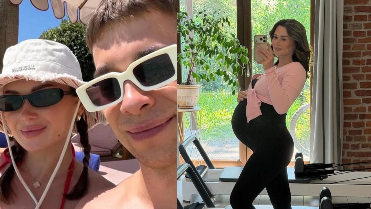 Wersow w mikroskopijnym bikini bez żenady pręży ciało przed porodem. Komentarze kipią: "Kwitnąco" [zdjęcia]