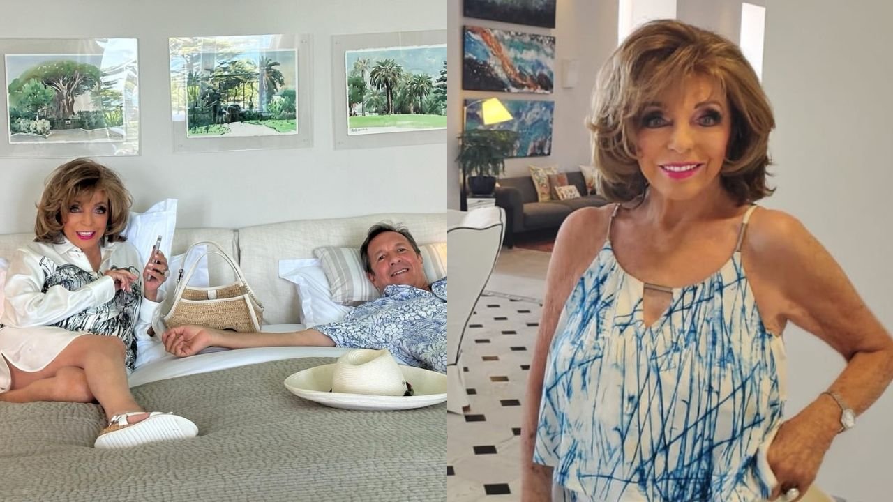 93-letnia Joan Collins pręży ciało u boku młodszego o 32 lata męża. Fani nie mają złudzeń: "Wygląda na 50-tkę" [zdjęcie]