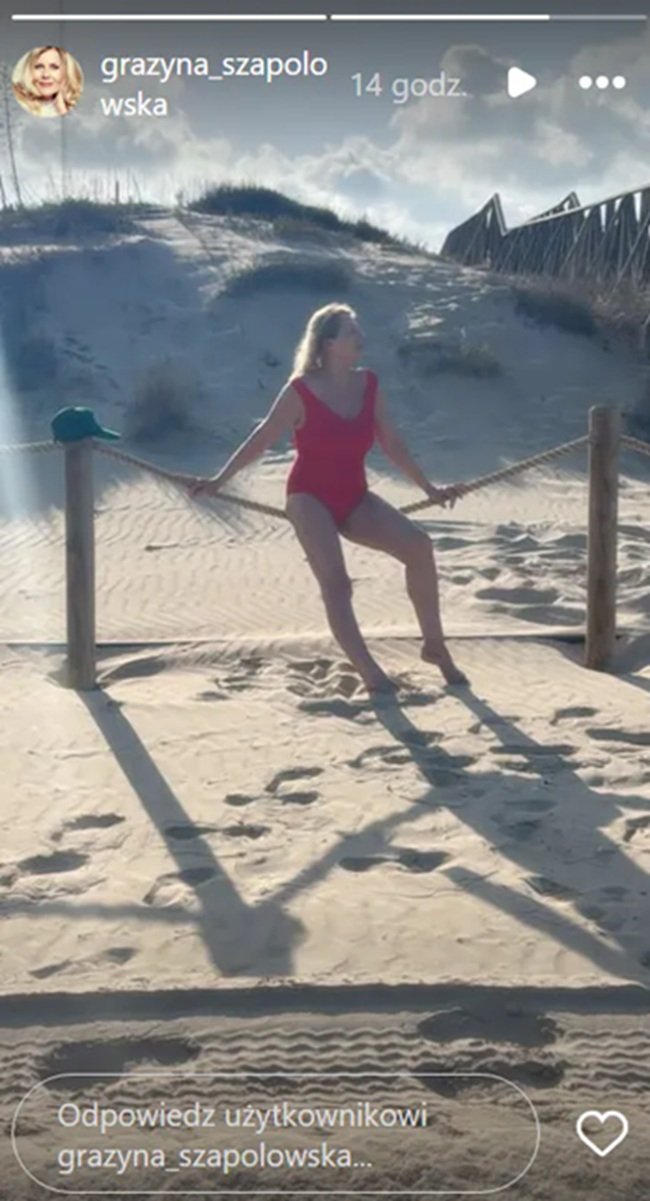 grażyna szapołowska w czerwonym bikini