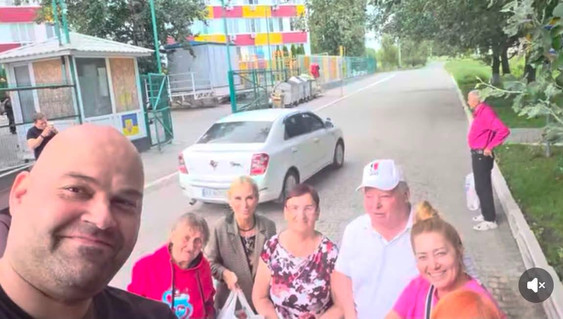 Marek Rusek-Wolski w trakcie akcji humanitarnej w Ukrainie
