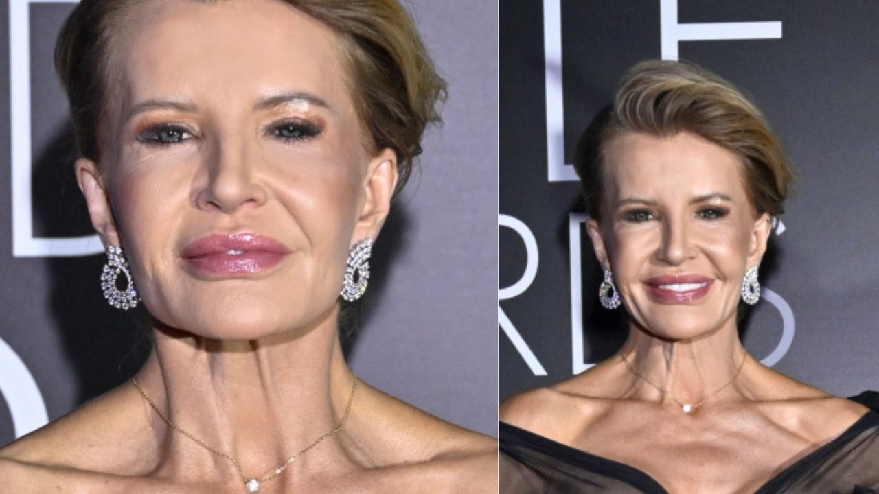 Joanna Racewicz walczy z grawitacją w sukni z dekoltem do pępka. Brak stanika, za to ile klasy i mrocznej elegancji [zdjęcia]