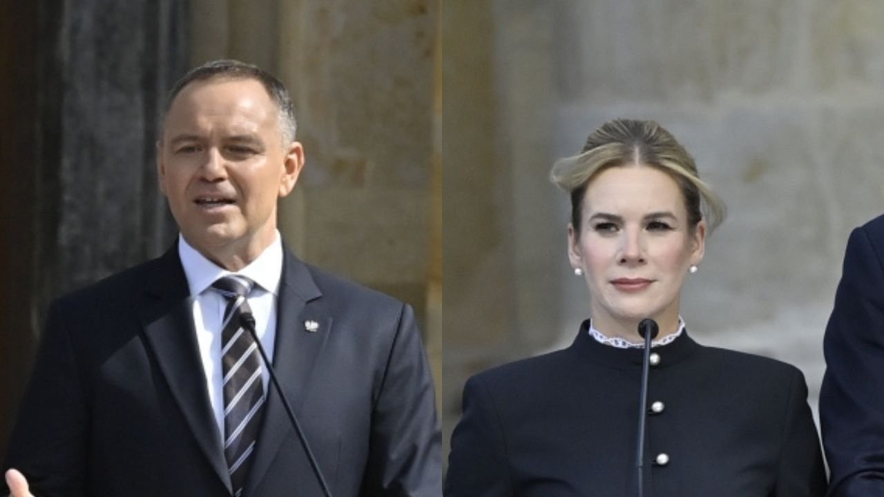 Marta Nawrocka zachwyciła taliowaną marynarką ze stójką. Ekspertka wskazała na jeden detal [zdjęcia]