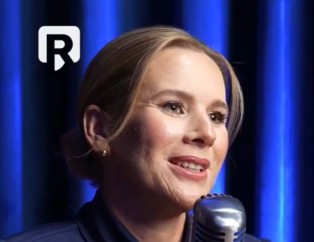 Marta Nawrocka w rozmowie z bogdanem rymanowskim zbliżenie na twarz