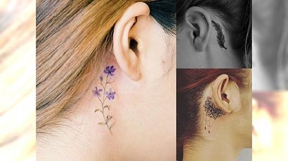 Tatuaż przy uchu - 20 najmodniejszych wzorów dla dziewczyn