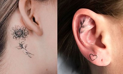Tatuaż przy uchu - 21 najmodniejszych wzorów dla dziewczyn