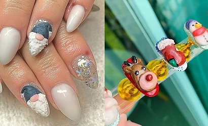 Świąteczny manicure 3D - 15 propozycji