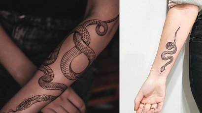 Wężowy motyw na tatuażu - hit sezonu!
