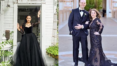 Czarna suknia ślubna - czy to wypada? 14 inspiracji na czarną suknię ślubną