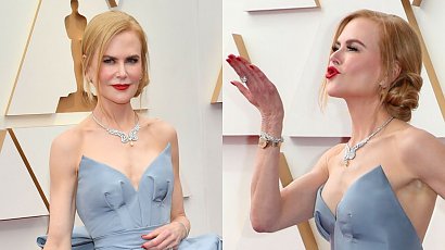 Nicole Kidman na Oscarach 2022 w bladoniebieskiej sukience z baskinką! A gdy się odwróciła... Hit czy kit?