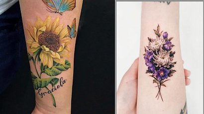 #flowertattoo - najpiękniejsze kwiatowe tatuaże: na rękach, plecach, dłoniach. Zobacz 15 modnych propozycji!