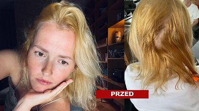 Olga Frycz miała zniszczone włosy jak jajecznica! Fryzjer uratował jej fryzurę i zafundował mleczny blond!